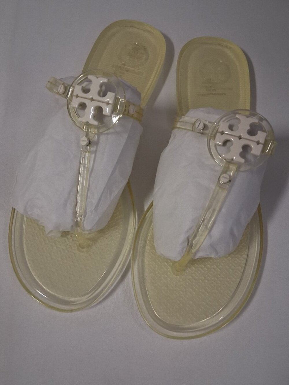 Tory Burch Mini Miller Flat Thong Sandals Color: Clear Size: 10 NEW